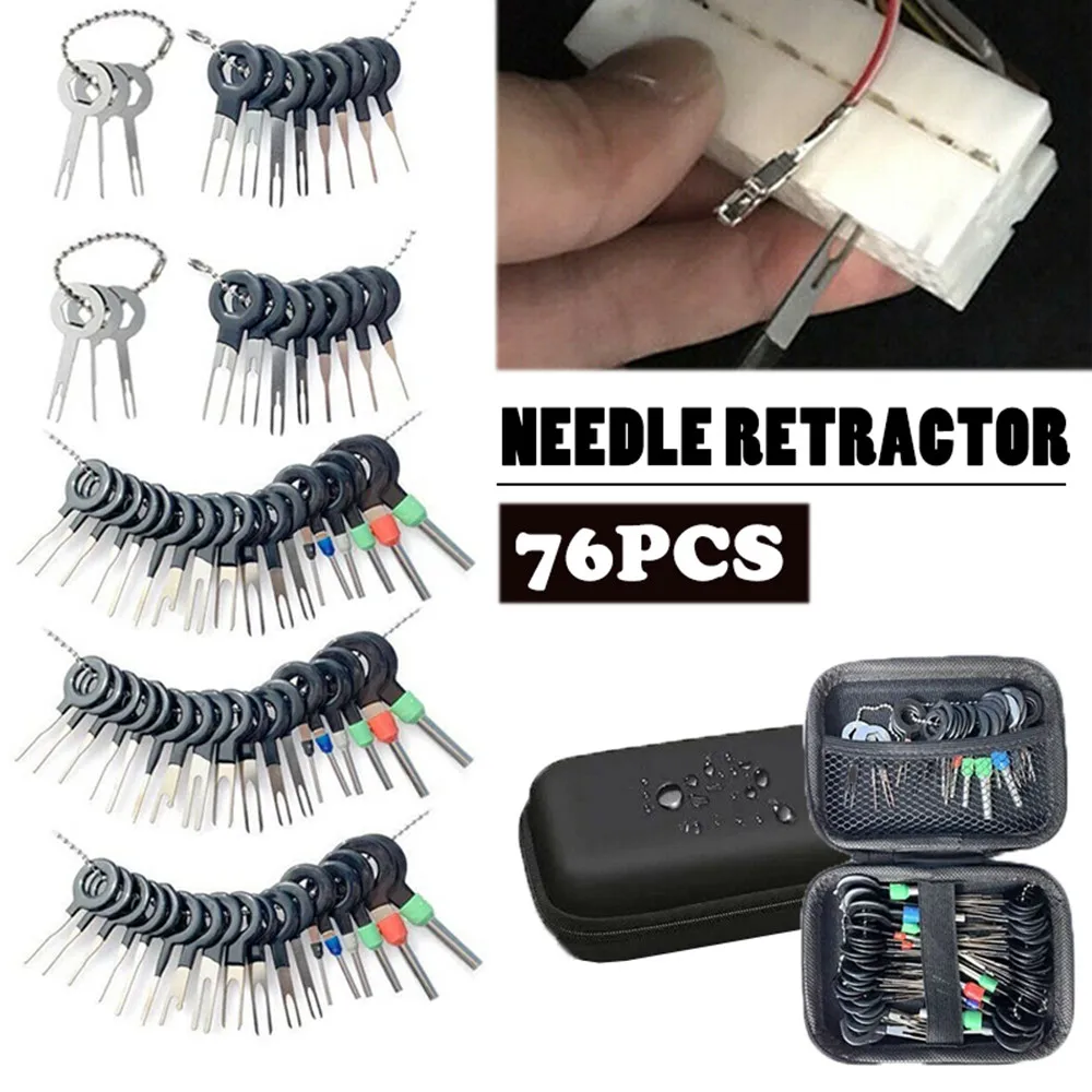 100pcs Set Pin Ejector Wire Kit Extractor Auto Terminal Removal Connector