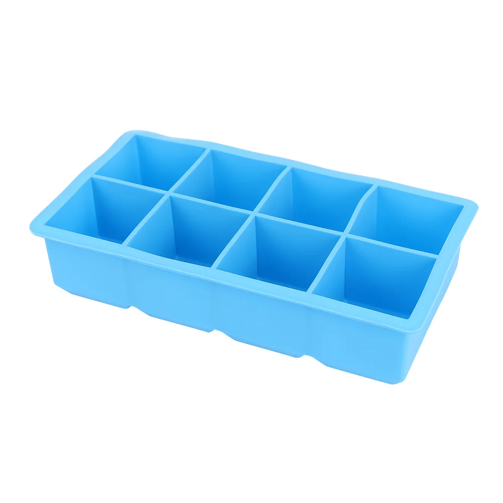 Sky Blue 8 сетки квадратные из силикона форма для льда лоток фрукты мороженое эскимо производитель для вина кухня барная Питьевая аксессуары - Цвет: Sky Blue