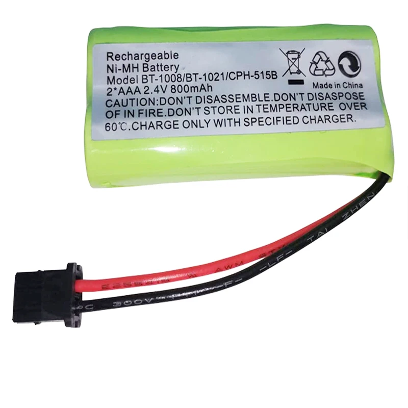 2.4V 2 AAA 800mAh Ni-MH Cordless Home Phone Battery for Uniden BT1008 BT-1008 BT1016 BT-1016 BT1021 BT-1021 WITH43-269 WX12077