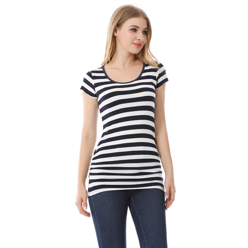 Emotion Moms Summer Pregnant Tshirt Maternity Tops Women Big Size Shirt Solid Color Clothes 4