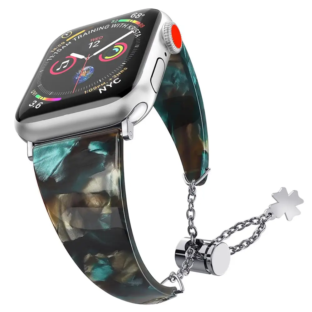 Новый женский полимерный браслет ремешок подходит для Apple Watch серии 5 4 40 мм 44