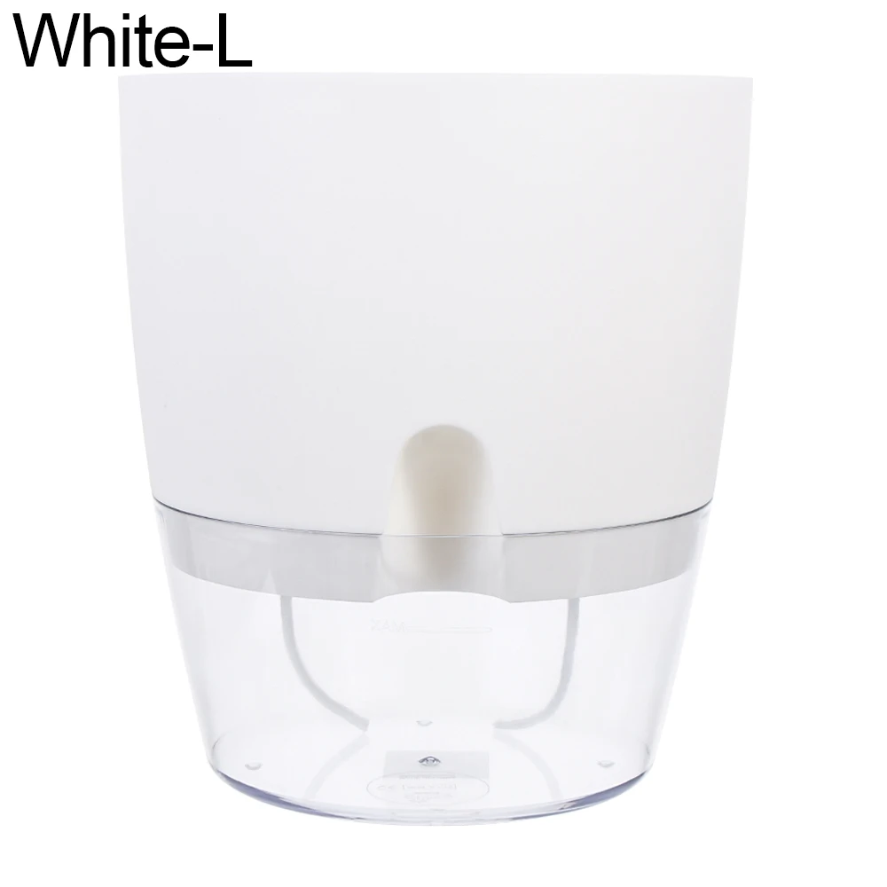 2-Layer Lazy Self-watering Flowerpot Sprinkling Fower Pot Automatic Water Container with Cotton Rope Home Garden Decor 