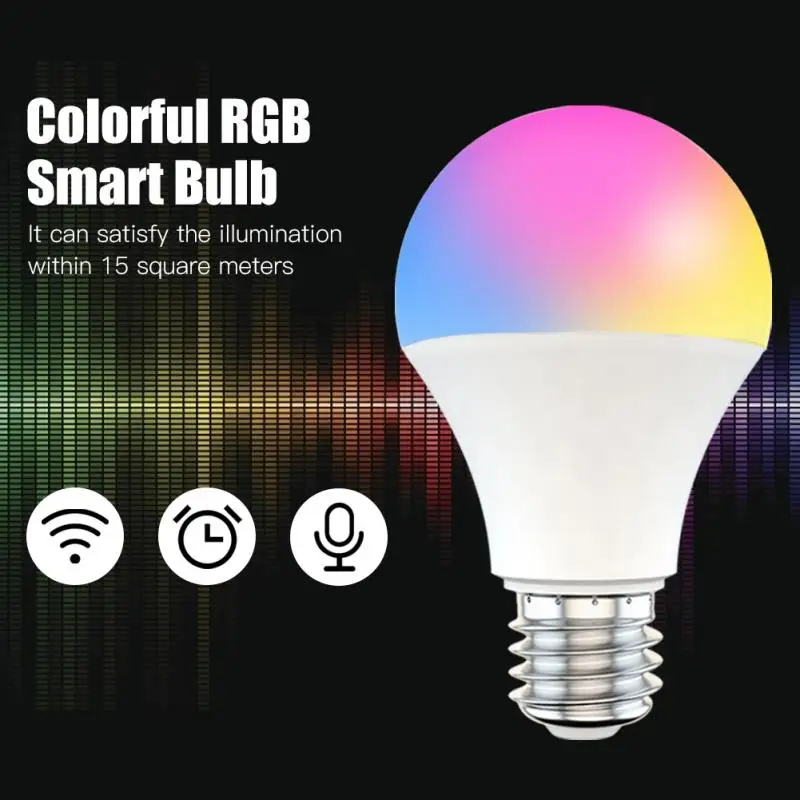 

Hot Selling 15W B22 E27 WiFi Smart Light Bulb LED Lamp App Operate Alexa/Google Assistant Control Wake Up Smart Lamp Night Light