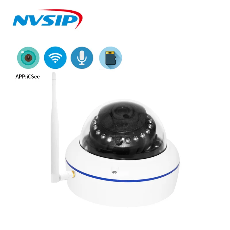 1080P Антивандальная ip камера Wifi ONVIF P2P TF слот для карты CCTV купольная беспроводная