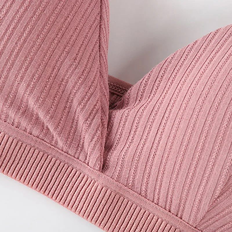 Women's Underwear Sexy Beauty Back Soft Comfortable Beathable Wrapped Chest Deep V-Threaded Bra