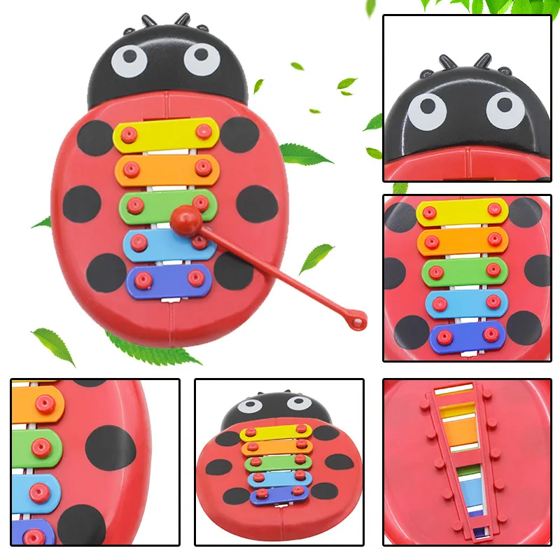 Детское 5 тонное алюминиевое пианино Coccinella Septempunctata с зеленой краской, новые продукты, перечисленные части музыкальных инструментов