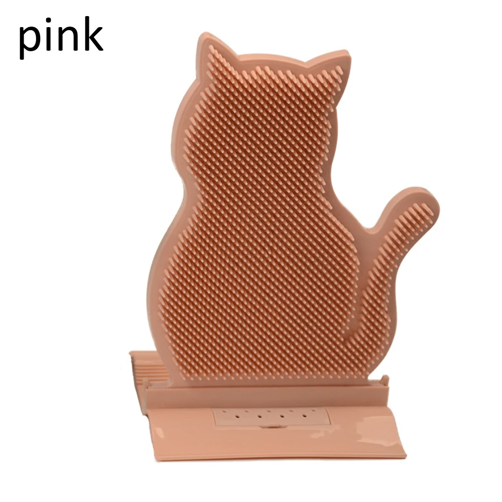 pink Щетка для когтеточки для кошек, массажер, фиксированная дверь, сшивание, удаление волос, зуд, Массажная щетка для кошек, зуд, щетка, игрушка - Цвет: pink