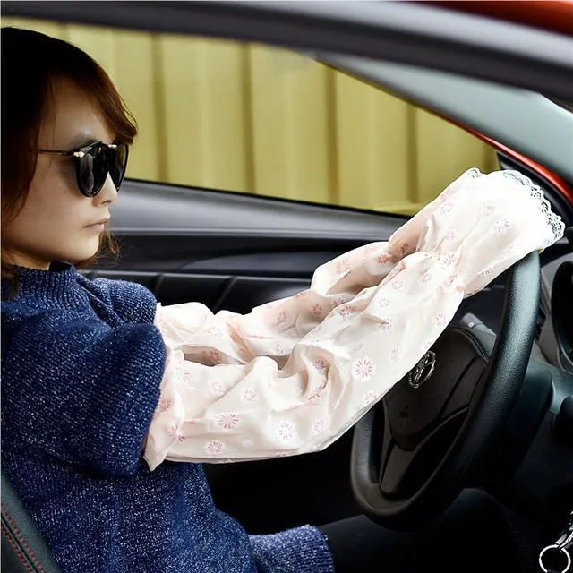 

Summer Long Driving Sun-resistant Gloves Face Mask Lace Viscose Cuff UV-Protection College Style Arm Sleeves Face Mask