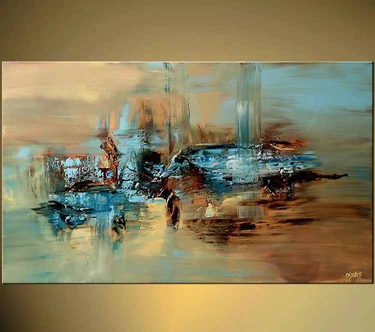

Abstract Canvas Painting Handmade Wall Art for Living Room Bedroom Home Decoration Modern Oil Painting Blue Wall Picture