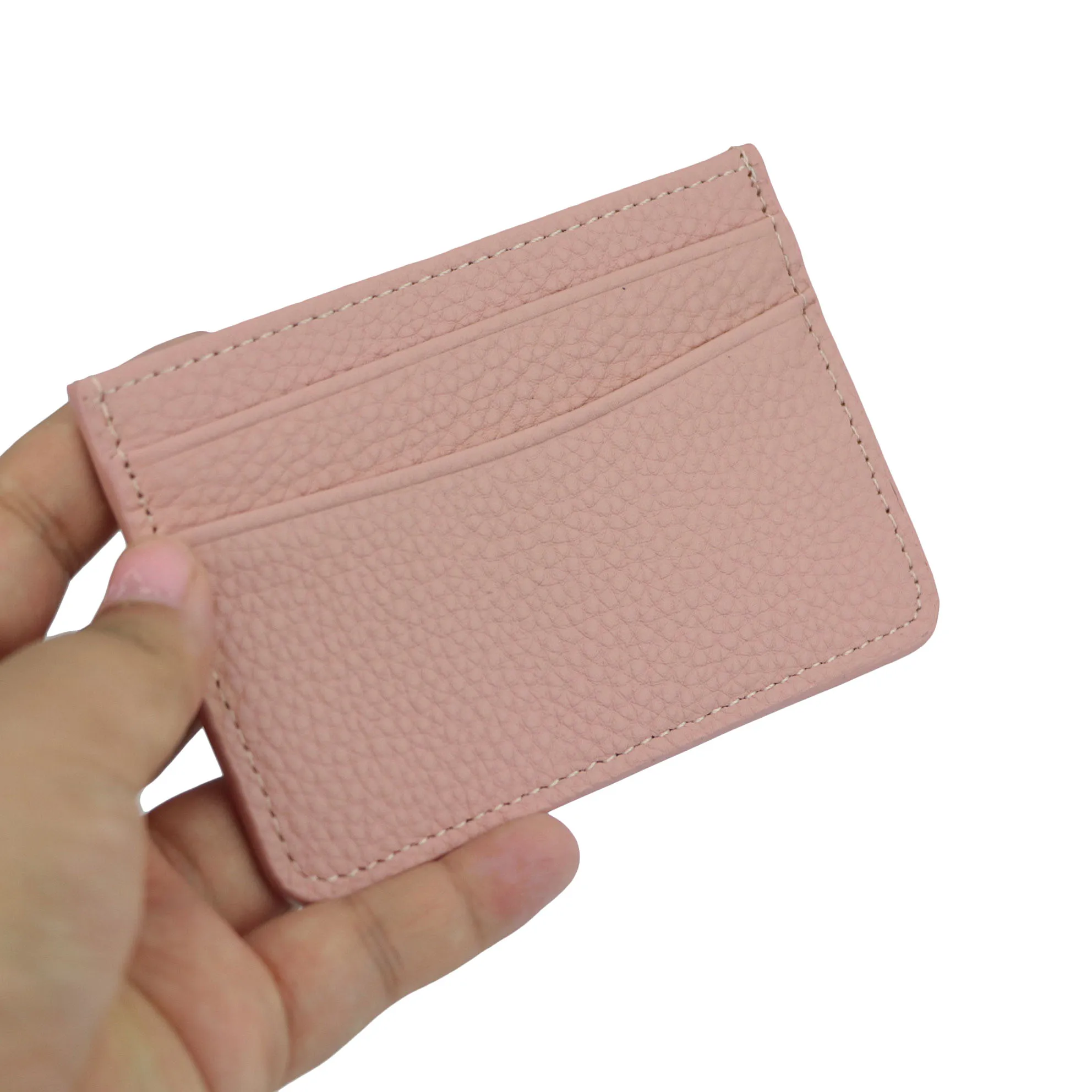 clássico padrão de seixos titular do cartão de couro genuíno das mulheres dos homens caso de cartão de crédito id titular do cartão carteira bolsa
