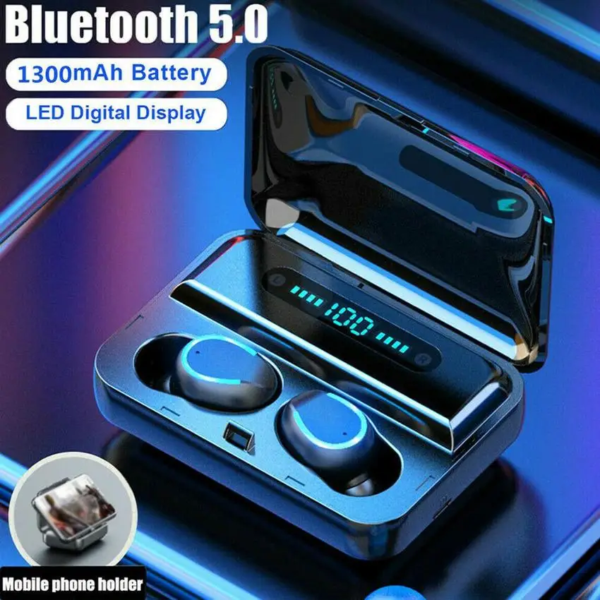 

F9-5 Luminous Models with Power Display Digital Display Earphone Headset Bluetooth 5.0 Wireless Sports Headphones Earbuds