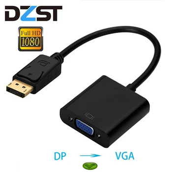 

DZLST DP to VGA Adapter Converter 1080P DisplayPort Male to VGA Female Cable Converter Adapter For Projector DTV TV HDVD Laptop