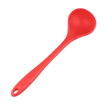 

1pc Food Grade Silicone Kitchen Cooking Tool Cooking Soup Ladle Kitchen Gadget for Home (Soup Ladle Red)