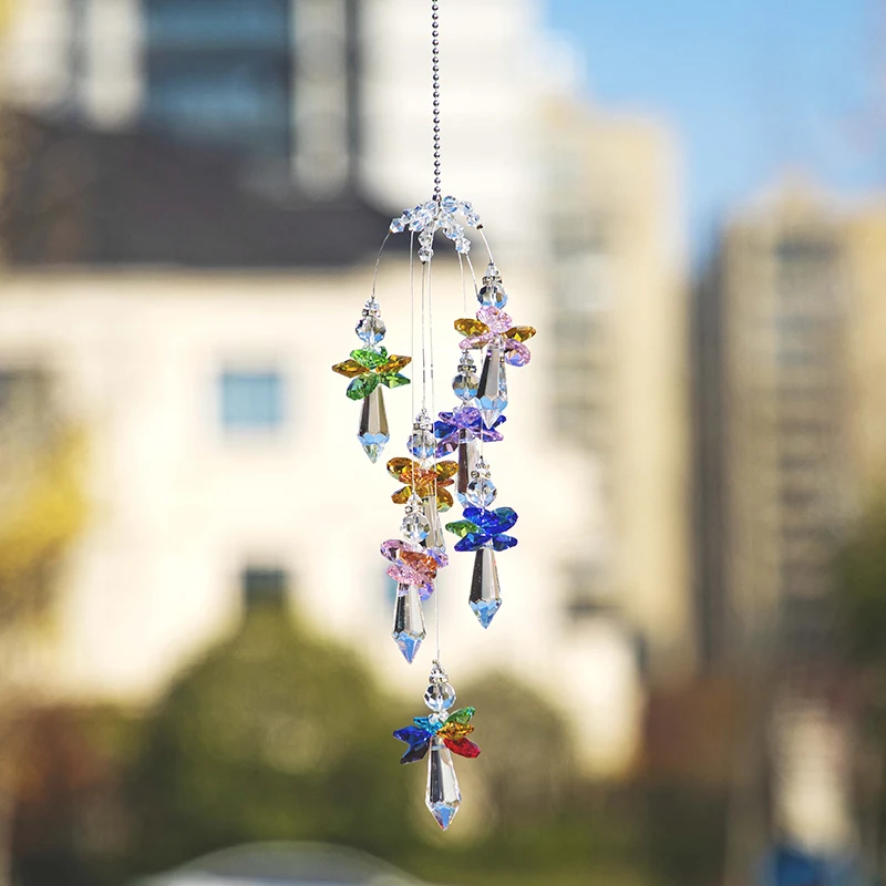 H&D Hanging Crystal Guardian Angel Window Sun Catcher Rainbow Maker 38mm Icicle Prism Pendant