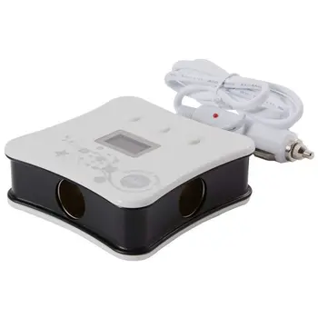 

1 to 3 Car Cigarette Lighter Splitter + 4 USB Ports Charger + Digital Voltmeter for 12V-24V Car Vehicle Motorbike Tractor DY243