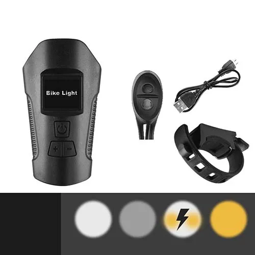 Black Charging Велосипедный фонарь Водонепроницаемый usb зарядка велосипед передний свет фонарик руль велосипедный фонарик для головы рог измеритель скорости ЖК-экран - Цвет: Black Charging