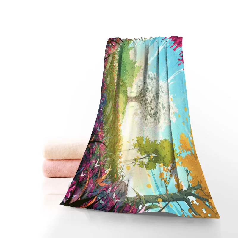 

Custom Landscape Towel Printed Cotton Face/Bath Towels Microfiber Fabric For Kids Men Women Shower Towels 70X140cm