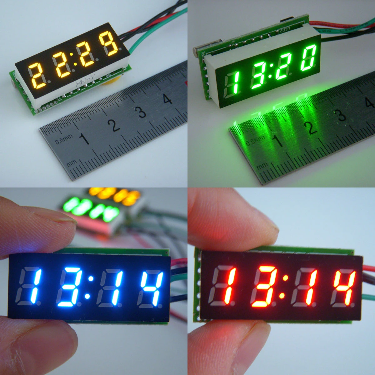Homyl Self-Adhesive LED Digital Clock Mini Time Meters for Motorcycle Bike Bicycle Blue 