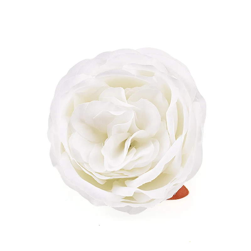 Высококачественные искусственные пионы белые розы шелковые головки цветов для свадебного украшения DIY ВЕНОК Скрапбукинг Ремесло поддельные цветы - Цвет: white