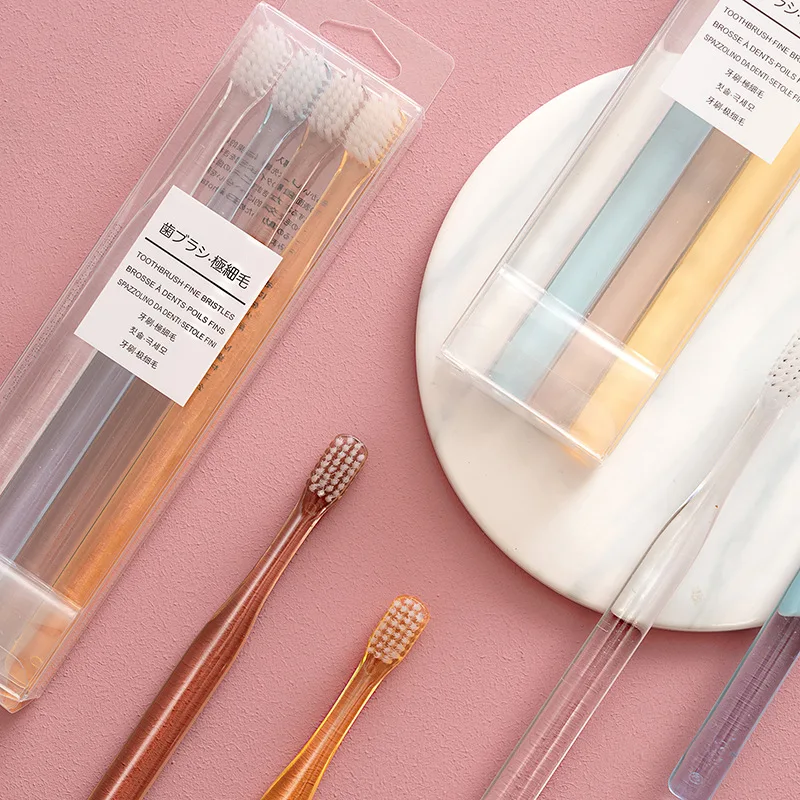 

Japanese-style MUJI-style Celebrity Style Crystal Transparent Small Head Soft Bristle Toothbrush Solid Color Mu Japanese-style 4