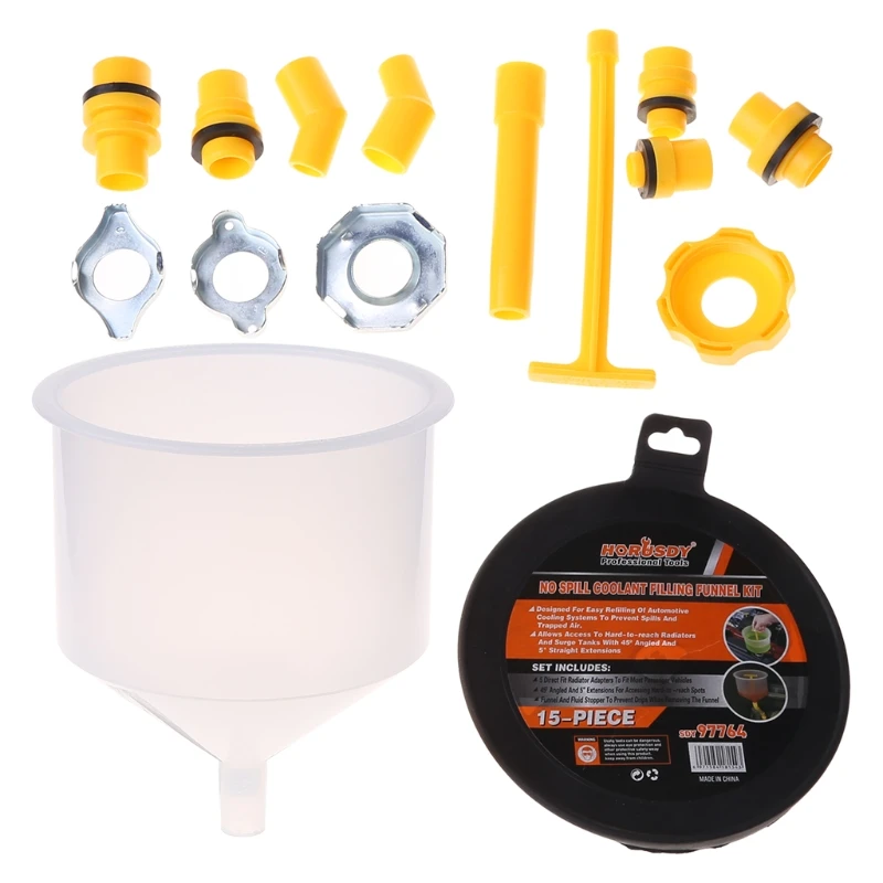 Filling Funnel Antifreeze Spout Pour Oil Tool Spill Proof Coolant Filling Kit Antiicing Fluid