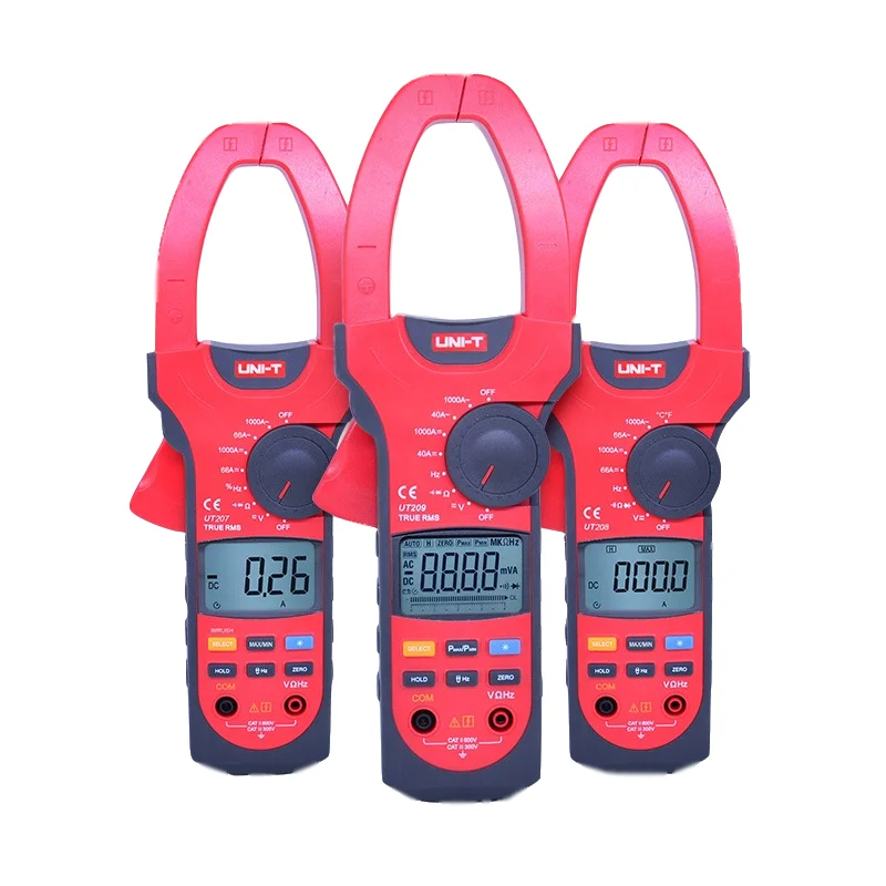 

UNI-T UT207/UT208/UT209 Digital Clamp Meter 1000A True RMS AC/DC Ammeter Resistance/Frequency/Ohm/Temperature/Frequency Tester