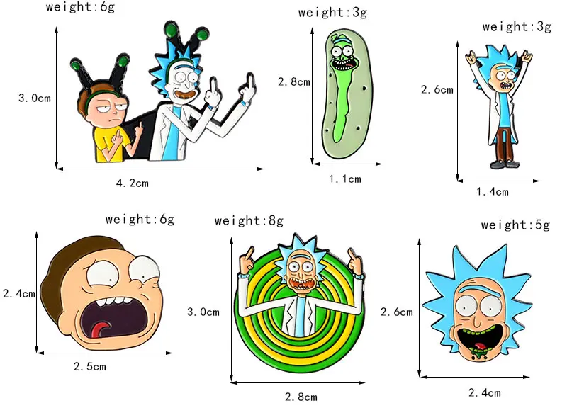 Rick and marty на булавке в классическом стиле с изображением героев мультфильмов, брошь на булавке, гений, безумный учёный, значок на кнопках, для любителей аниме, джинсовая рубашка на лацкане