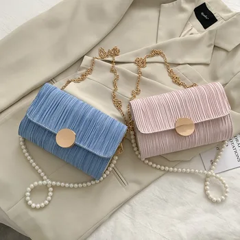 

Chain Bag WOMEN'S Bag 2020 New Style Retro suo kou bao Fashion Shoulder Bag Simple Square Sling Bag Versatile Shoulder Bag