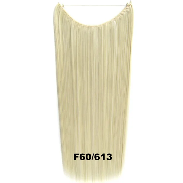 24inch 50grams 100grams Synthetic Hair Extension Gradual Color Brown Gray Blonde String Halo Hairpieces Extensions 100g-F60-613