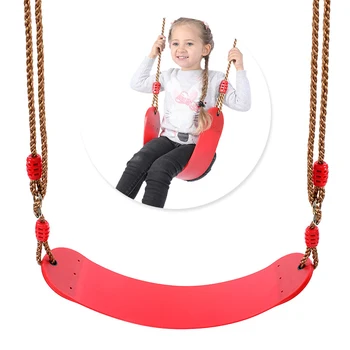 

Plastic Garden Swing Kids Hanging Seat Toys with Height Adjustable Ropes Indoor Outdoor Toys Rainbow Curved Board Swing Chair