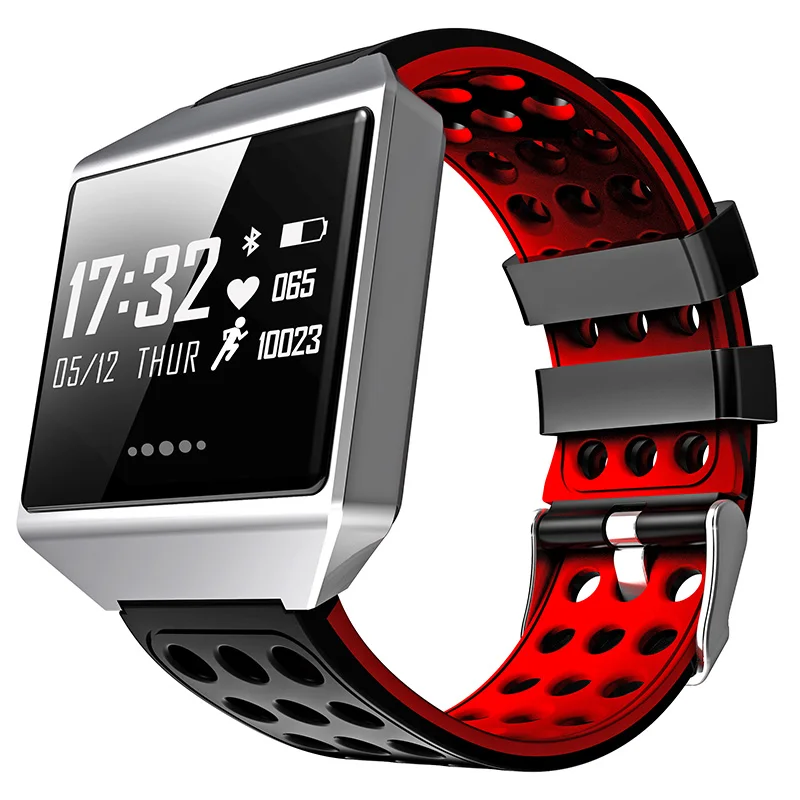 Smart Watch Red CK12 Смарт-часы IP67 водонепроницаемые носимые устройства Bluetooth шагомер сердечного ритма кровяное давление умные часы для Android/iOS - Цвет: Smart Watch Red