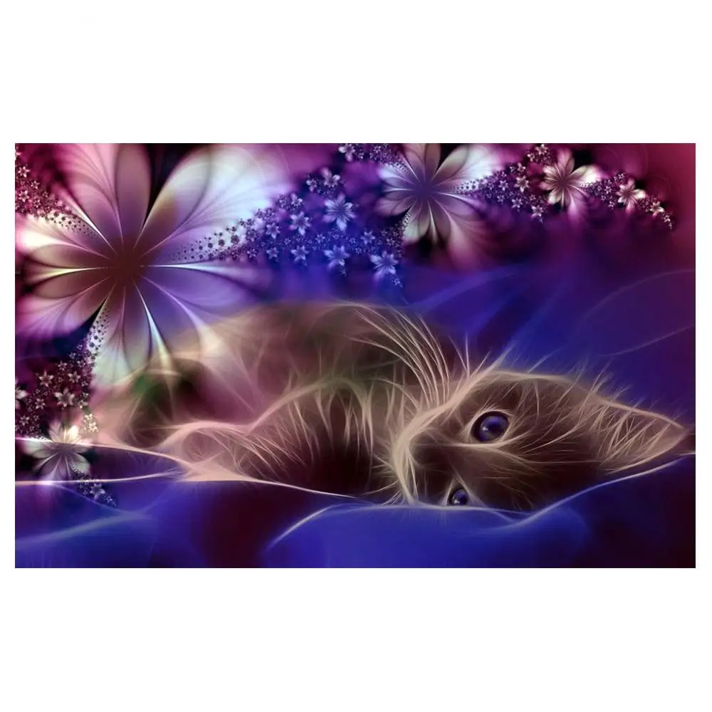 

GATYZTORY Diamond Painting Cat Full Square Drill DIY Animal Diamond Embroidery Cross Stitch Handmade Mosaic Home Decor