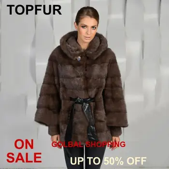 

TOPFUR 2019 New Fashion Real Mink Fur Coat Winter Genuine Leather Clothes Thick Warm Natural Fur Jacket Women Customizable Short
