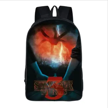 

Anime Stranger Things Black Backpack Bag School Book Bags Laptop Boys Girls Back To School Gift Casual