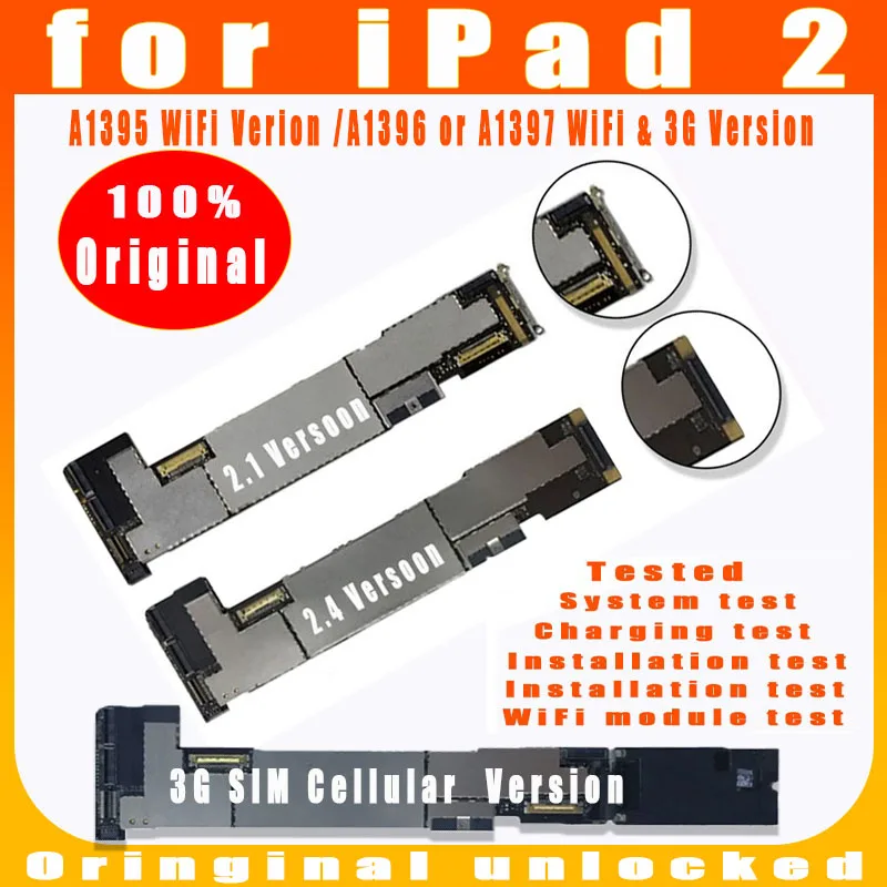 Original unlocked for ipad 2 Logic board A1396 / A1397 or A1395 Mainboard Motherboard Full Chips No iCloud | Мобильные телефоны и