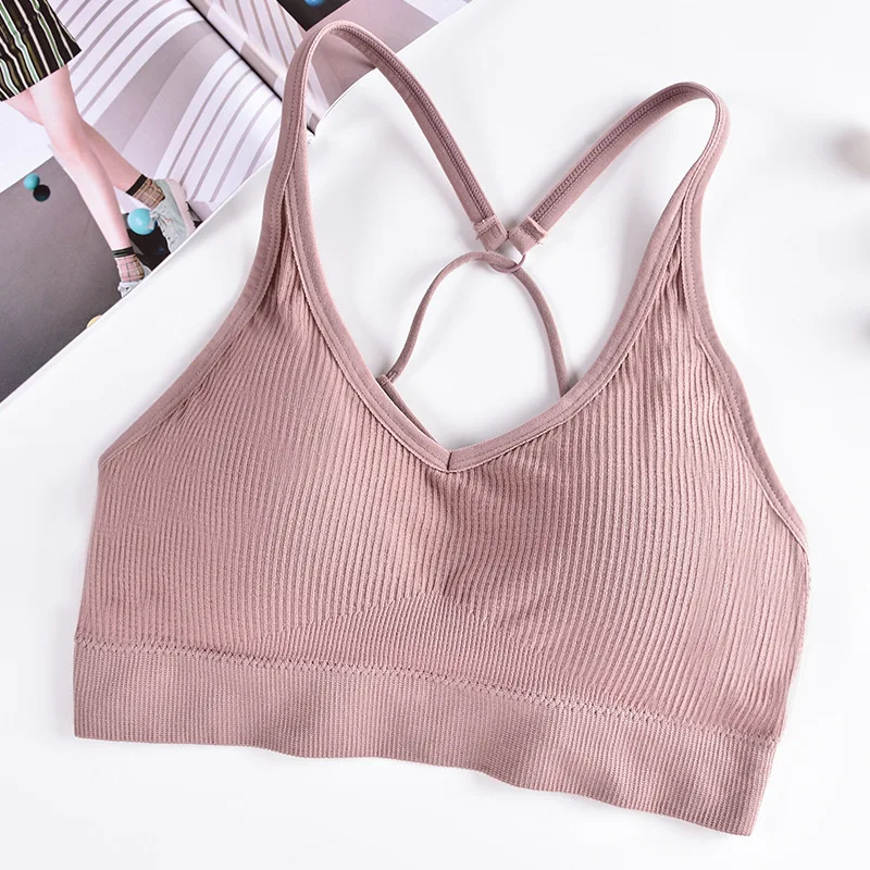 Fashion Women Tube Top Wireless Bra Fitness Tops Female Wrap Tops Padded Sexy Underwear Brassiere