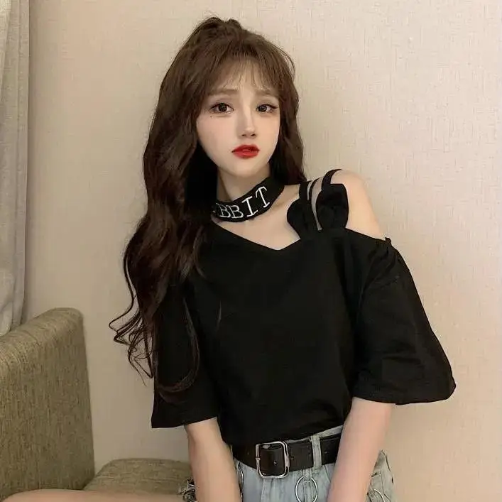 Korean Clothes Women Shirt Clothes Summer Korean Backless Tees