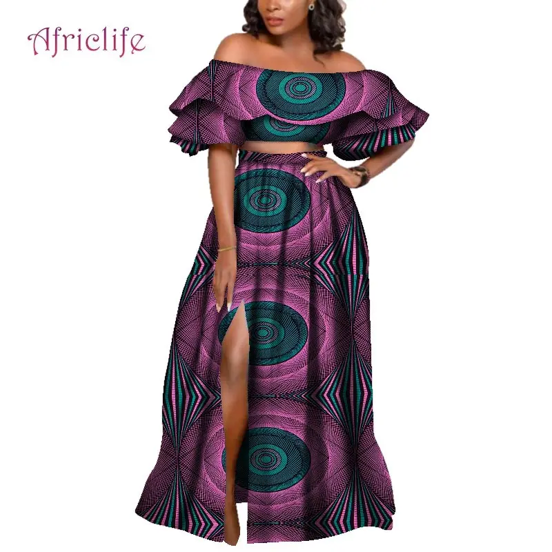 Дашики комплект: укороченный топ и юбка sAfrican воск принтом комплект из двух