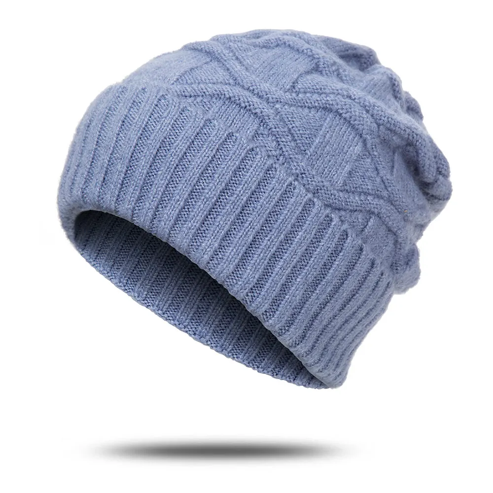 Новинка, простая шапка бини для женщин, зимняя шапка Skullies, теплая шапка gorros, женские зимние шапки, вязаные одноцветные шапки бини