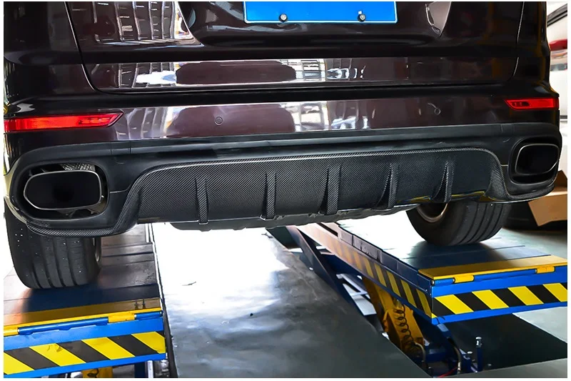 6-100% Real carbon fiber，Free Shipping Carbon Fiber Front and Rear Car Bumper Guard for Porsche Cayenne 2015-2017