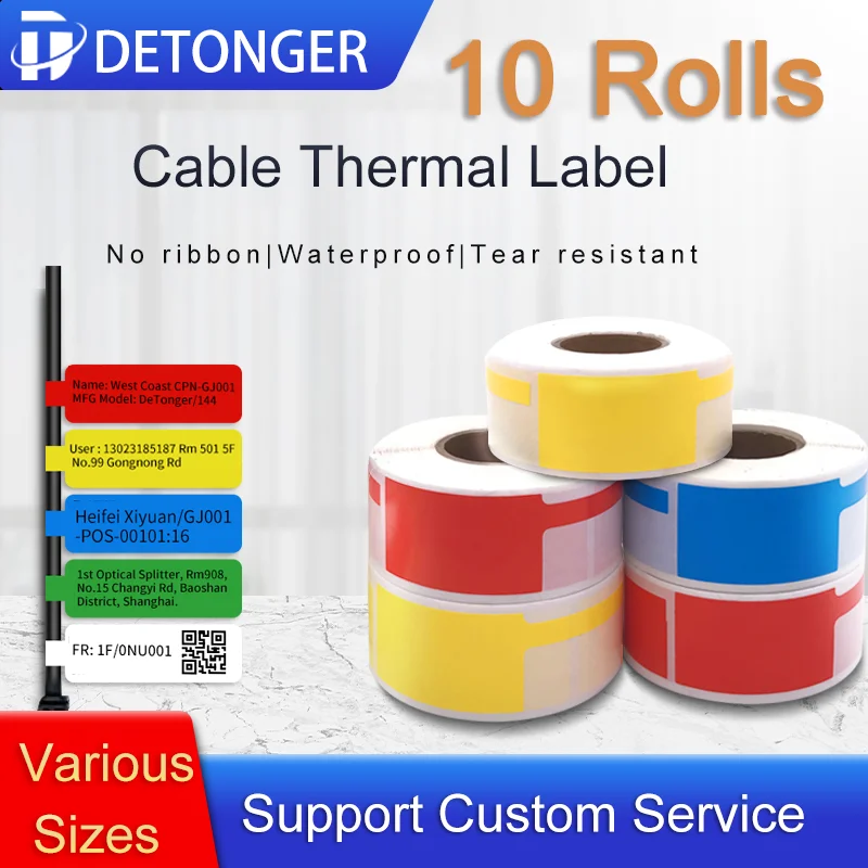 10 Rolls Thermal Synthetic Label Papers Waterproof Oillproof Scratchproof Tear Resistant Adhesive Portable thermal paper printer sticker paper printing paper thermal paper roll printing label sticker thermal printer paper