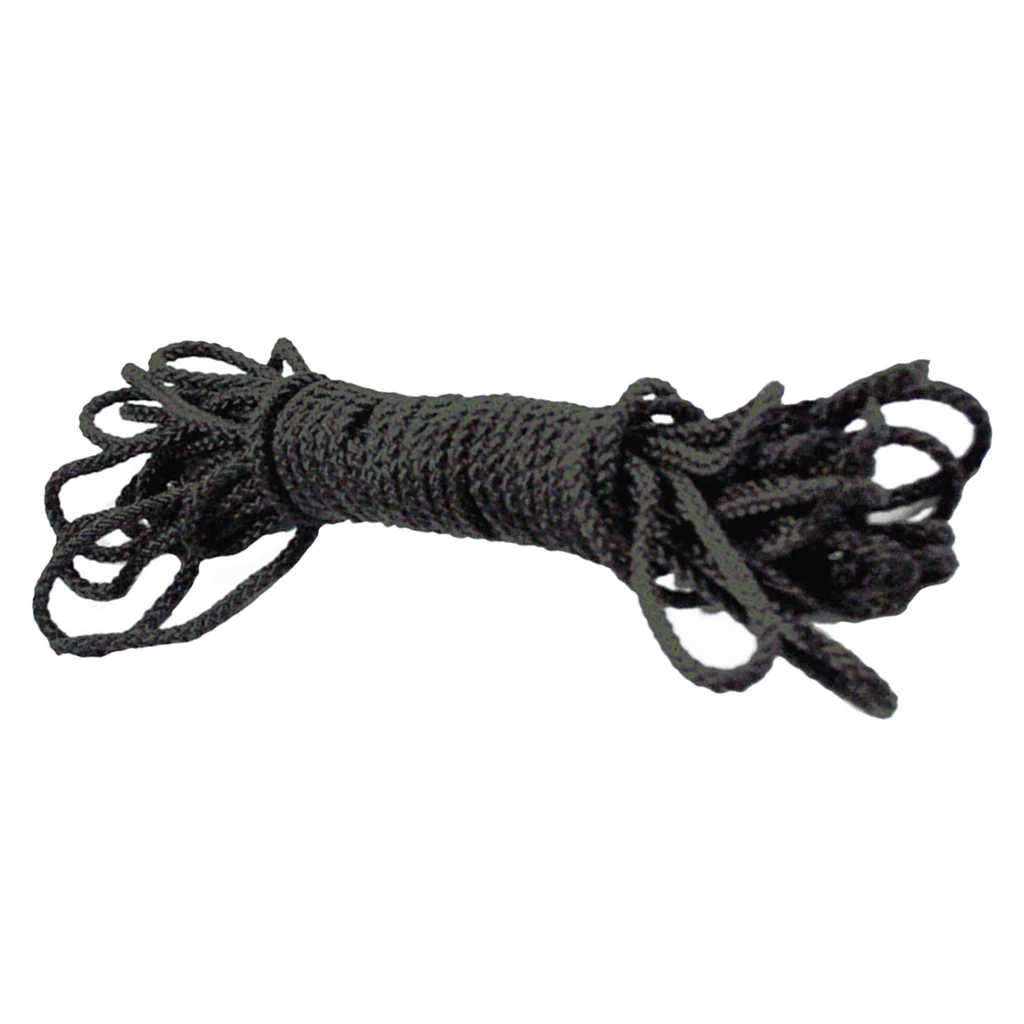Black Double Braided Nylon Dock Lines Boat Lines Ropes for Mooring Boats, 9mx4mm