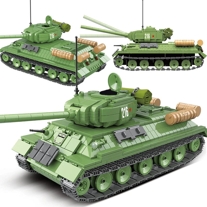 1113 Шт Военный танк Россия T 34 средний строительные блоки WW2 солдат Полиция Армия