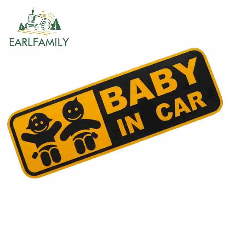 EARLFAMILY 13cm x 7.9cm for Baby In Car Sign Stickers Fine Decal Waterproof Anime Bumper Trunk Truck Graphics Vinyl JDM