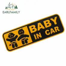 EARLFAMILY 13cm x 7.9cm for Baby In Car Sign Stickers Fine Decal Waterproof Anime Bumper Trunk Truck Graphics Vinyl JDM