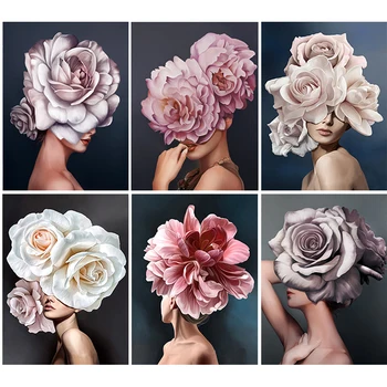 

GATYZTORY Flower Girl DIY Painting By Numbers Coloring By Numbers HandPainted Kits Drawing Canvas Pictures Figure Home Decor