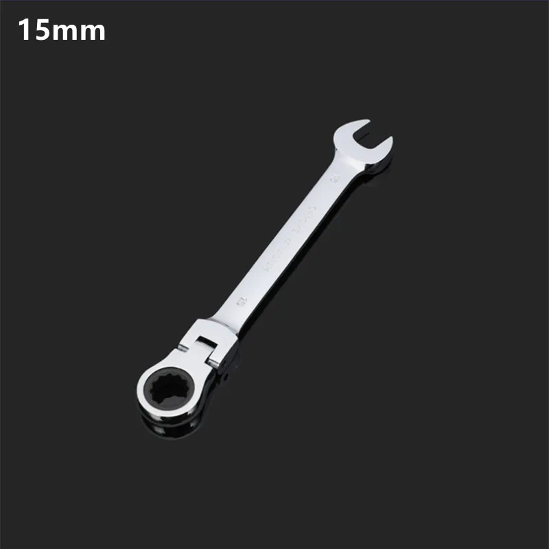 Ключ с храповым механизмом двойного назначения 15 мм вращением на 180 ° |