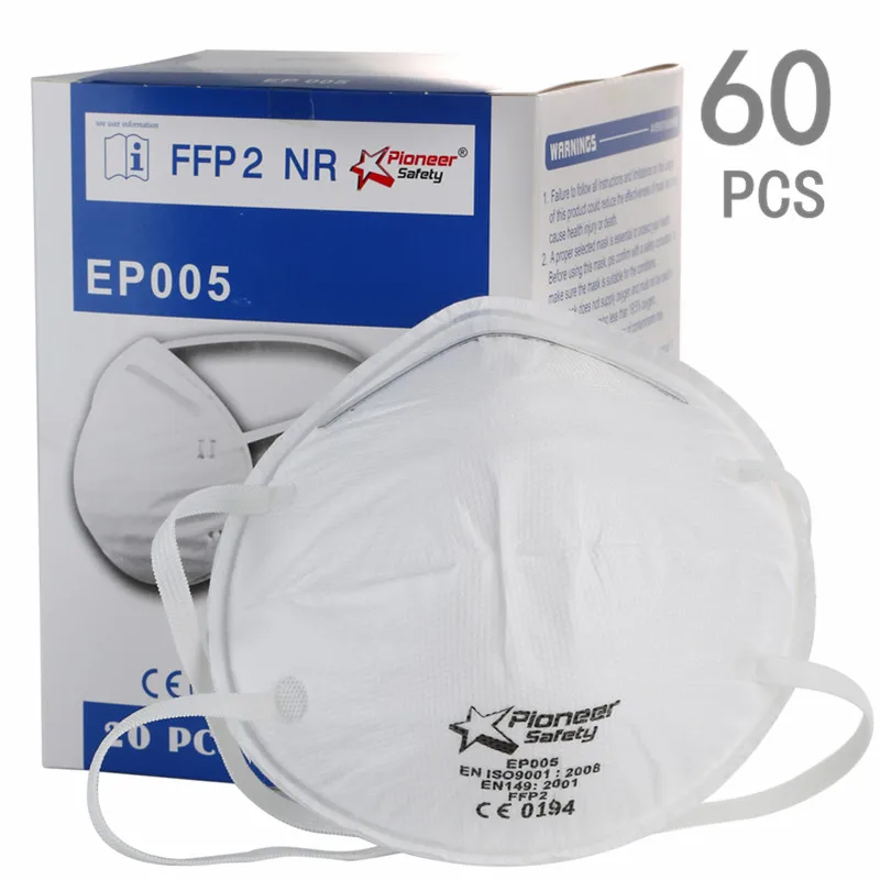 

60Pcs Anti-Fog Headband FFP2 Round Protection Mask Dust Masks Anti Pm2.5 Anti Influenza Bicycle