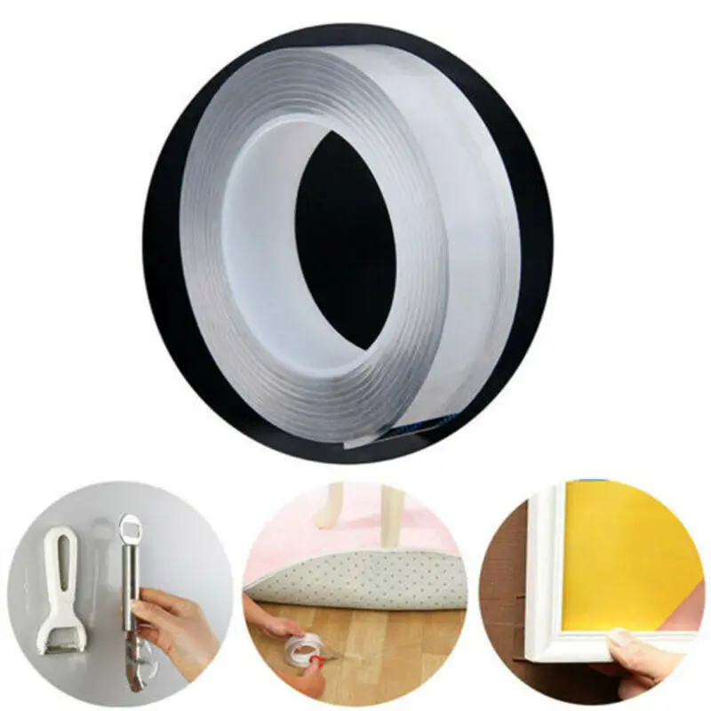 

Multifunctional Magic Double Sided Grip Tape Traceless Washable Reuse Waterproof Adhesive Tape Gel Nano Sticky Invisible Tape