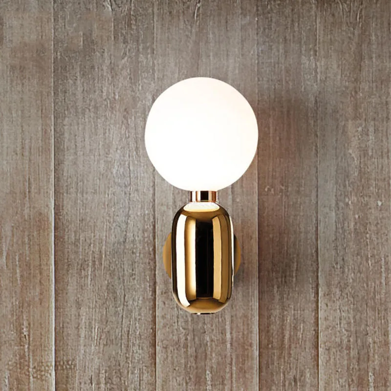 

Bedroom Bedside Lamp LED Wall Lamp Glass round Ball Minimalist Modern Hallway Corridor Balcony Northern European-Style Living Ro